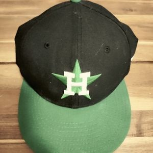 New Era Black/Green Houston Astros Cap 7 5/8